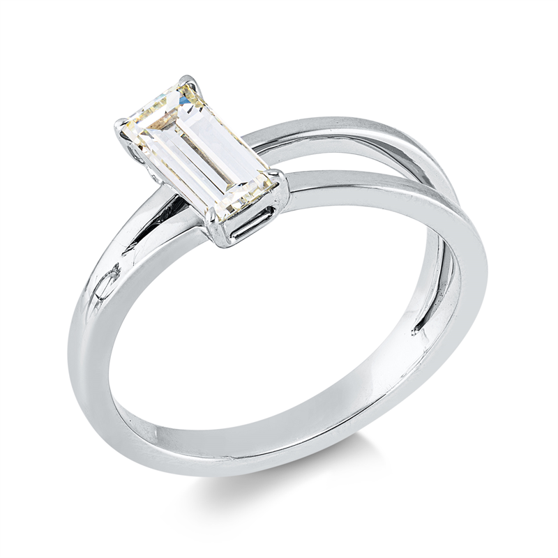 Ring    aus 750/-18 Karat Weißgold mit 1 Diamant 0