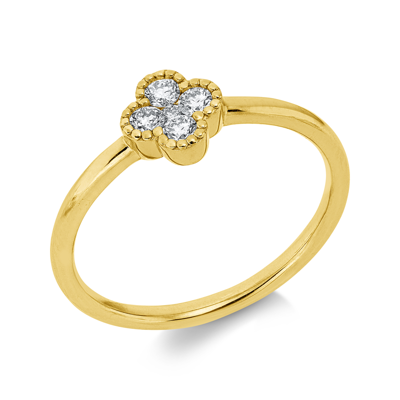 Ring    aus 750/-18 Karat Gelbgold mit 5 Diamanten 0