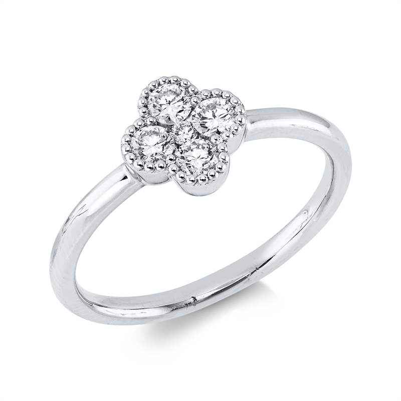 Ring    aus 750/-18 Karat Weißgold mit 5 Diamanten 0