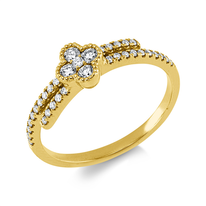 Ring    aus 750/-18 Karat Gelbgold mit 35 Diamanten 0