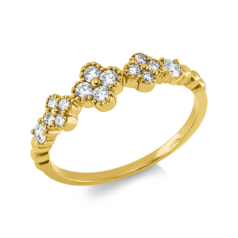 Ring    aus 750/-18 Karat Gelbgold mit 14 Diamanten 0