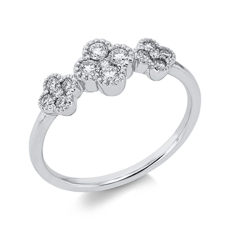Ring    aus 750/-18 Karat Weißgold mit 15 Diamanten 0
