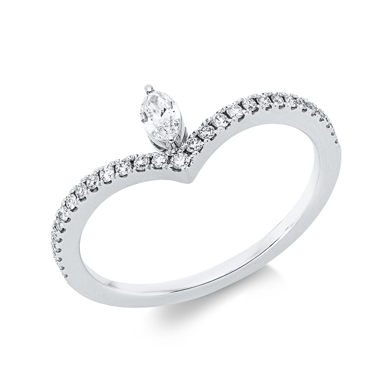 Ring    aus 750/-18 Karat Weißgold mit 30 Diamanten 0