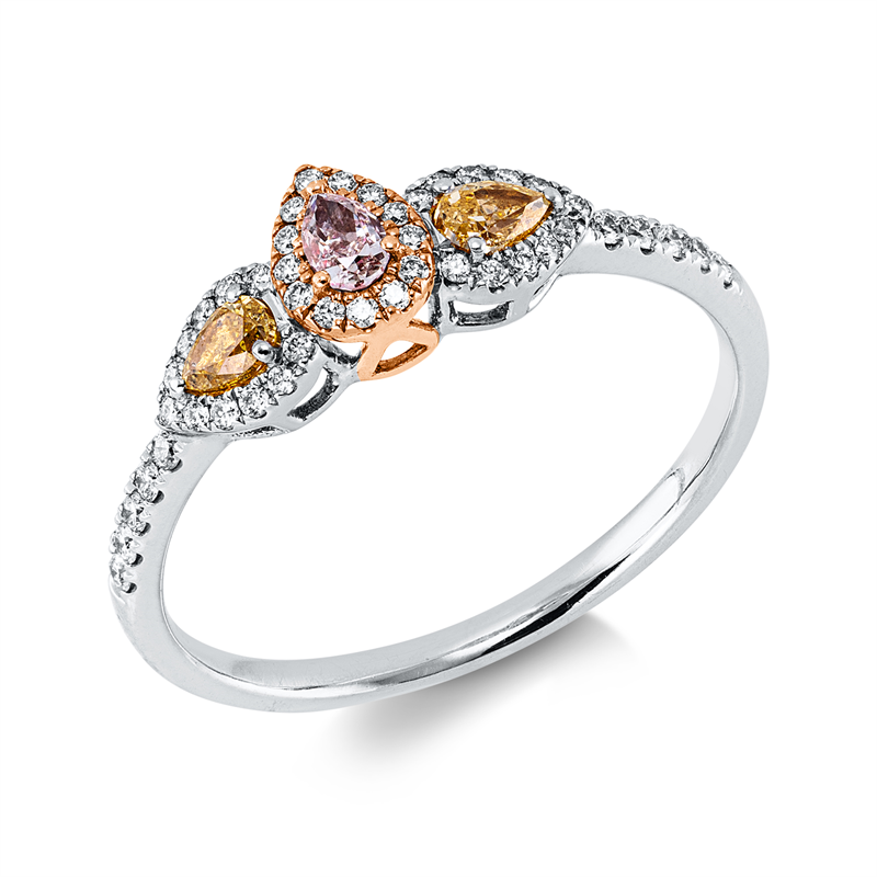 Ring    aus 750/-18 Karat Weißgold / Rotgold mit 48 Diamanten 0