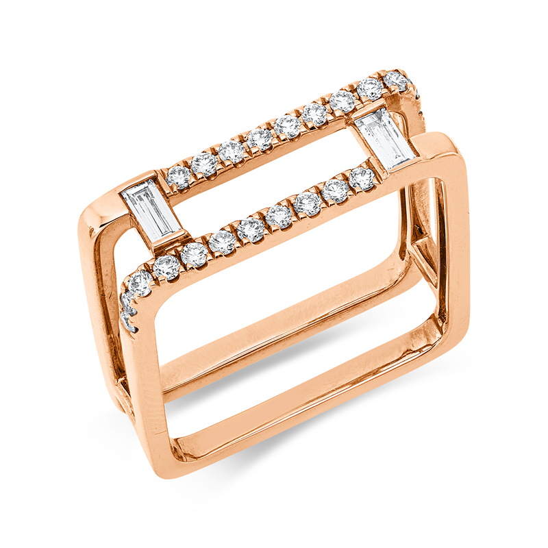 Ring    aus 750/-18 Karat Rotgold mit 24 Diamanten 0