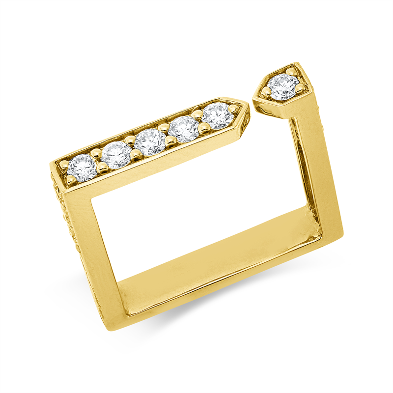 Ring    aus 750/-18 Karat Gelbgold mit 12 Diamanten 0