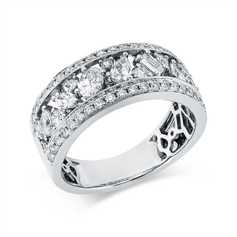 Ring    aus 750/-18 Karat Weißgold mit 56 Diamanten 1