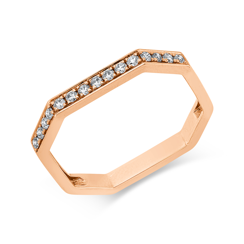 Ring    aus 750/-18 Karat Rotgold mit 15 Diamanten 0