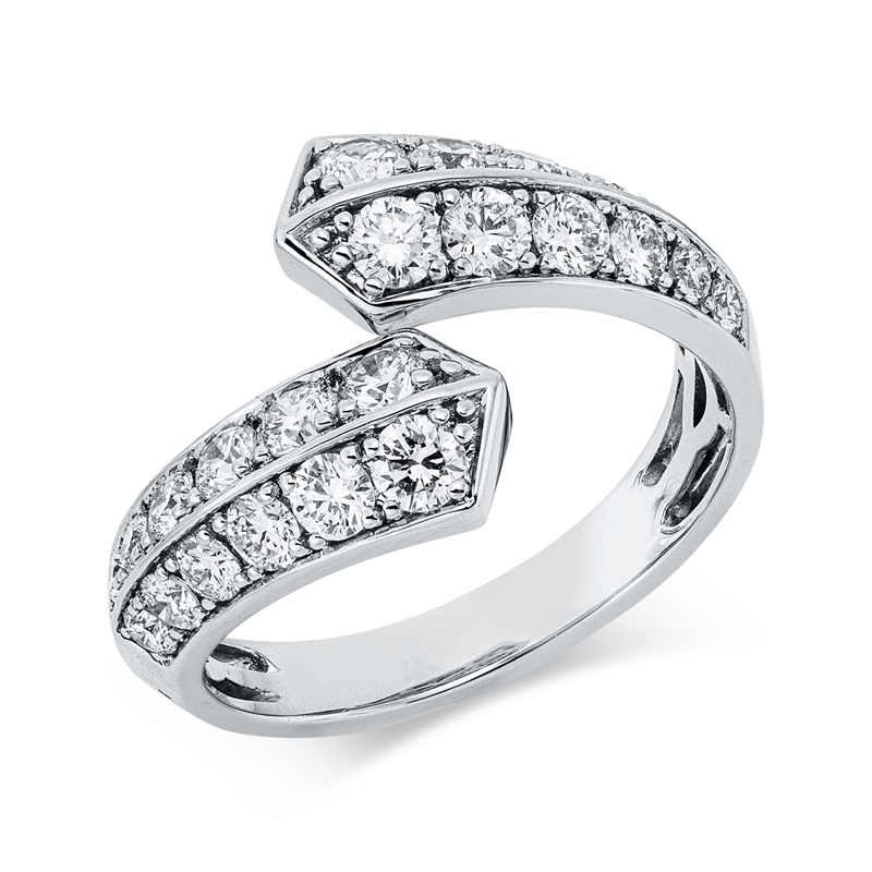 Ring    aus 750/-18 Karat Weißgold mit 24 Diamanten 1