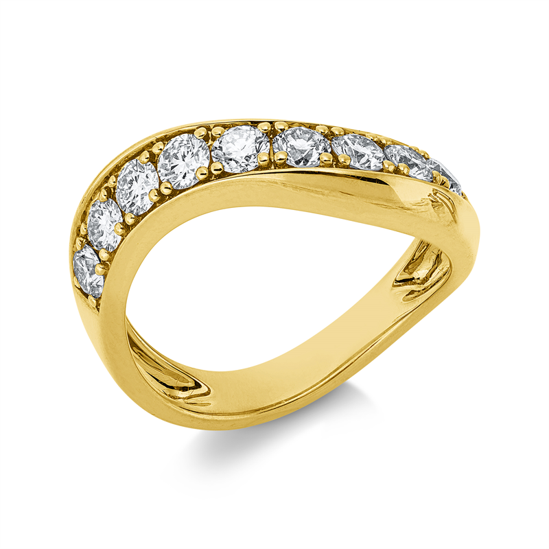 Ring    aus 750/-18 Karat Gelbgold mit 9 Diamanten 0