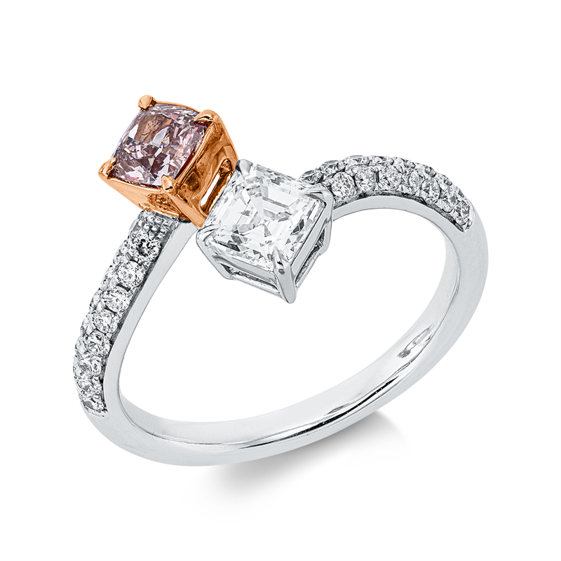 Ring    aus 750/-18 Karat Weißgold / Rotgold mit 34 Diamanten 1