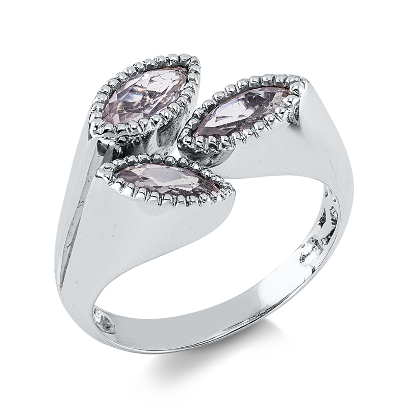 Ring mit Quarz  aus 585/-14 Karat Weißgold  