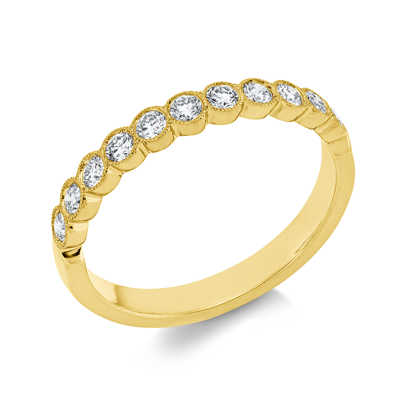 Ring    aus 750/-18 Karat Gelbgold mit 11 Diamanten 0