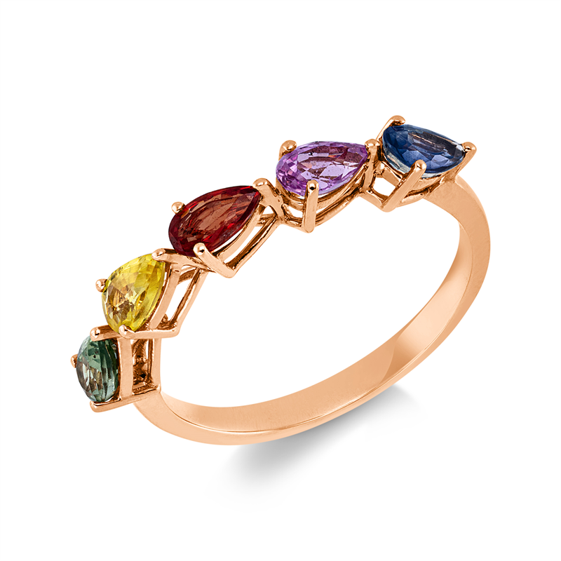 Ring mit Saphir  aus 750/-18 Karat Rotgold  