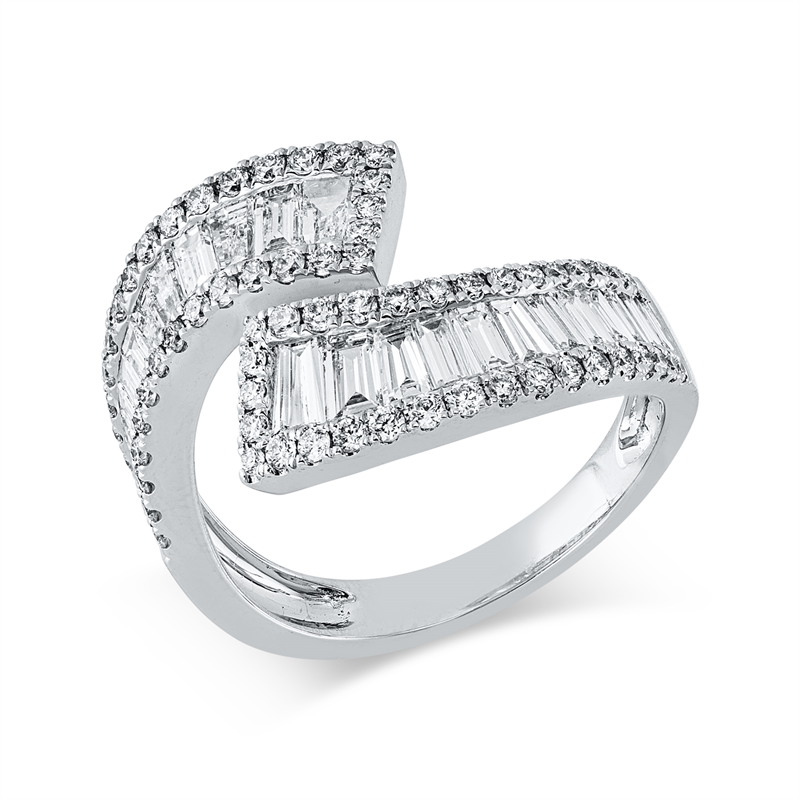 Ring    aus 750/-18 Karat Weißgold mit 90 Diamanten 1