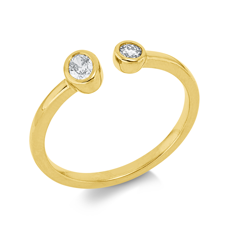 Ring    aus 750/-18 Karat Gelbgold mit 2 Diamanten 0