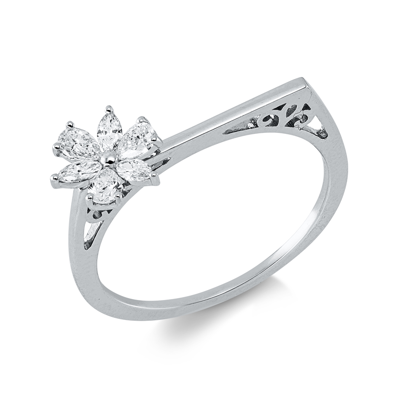 Ring    aus 750/-18 Karat Weißgold mit 6 Diamanten 0