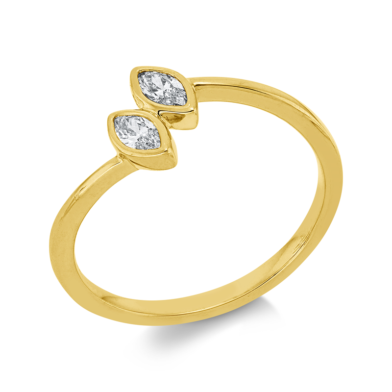 Ring    aus 750/-18 Karat Gelbgold mit 2 Diamanten 0