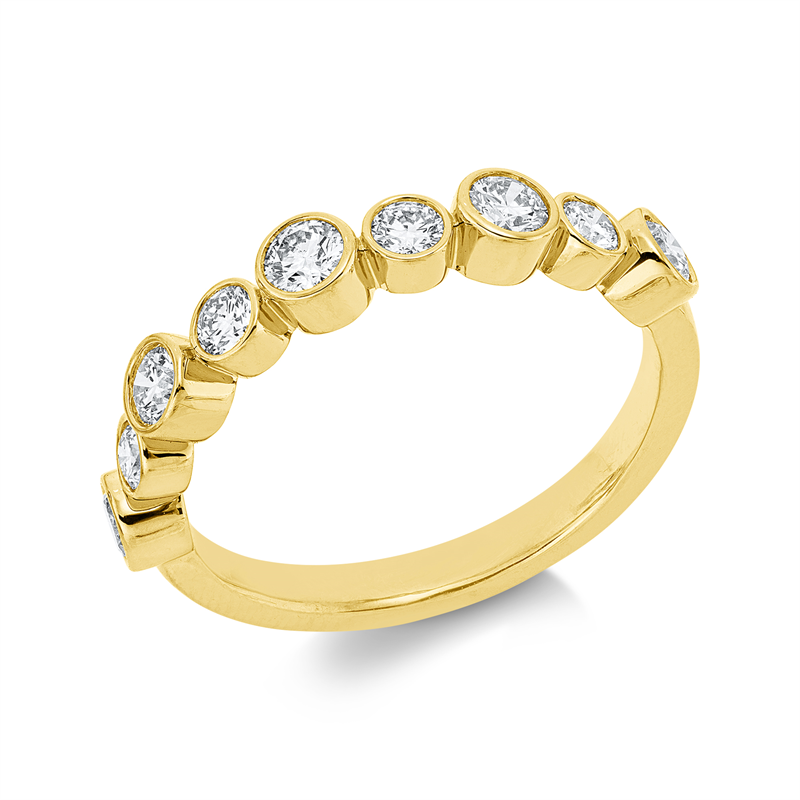 Ring    aus 750/-18 Karat Gelbgold mit 9 Diamanten 0