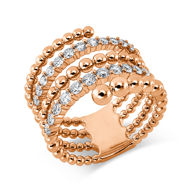 Ring    aus 750/-18 Karat Rotgold mit 23 Diamanten 0