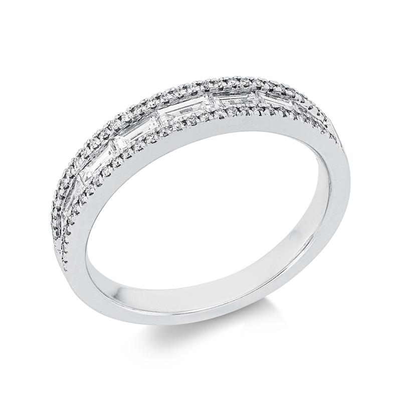 Ring    aus 750/-18 Karat Weißgold mit 70 Diamanten 0