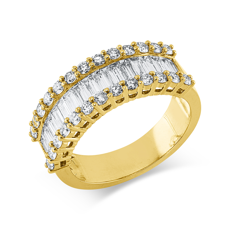 Ring    aus 750/-18 Karat Gelbgold mit 44 Diamanten 1