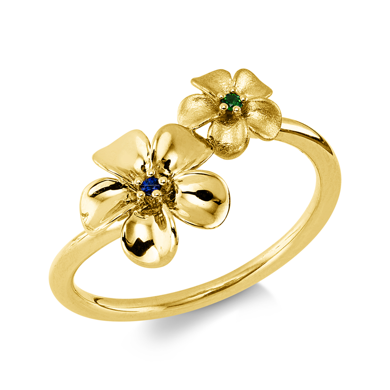 Ring mit Tsavorith  aus 750/-18 Karat Gelbgold  