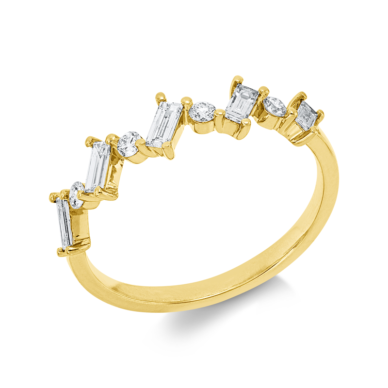 Ring    aus 750/-18 Karat Gelbgold mit 9 Diamanten 0