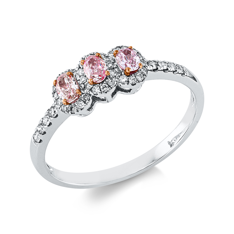 Ring    aus 750/-18 Karat Weißgold / Rotgold mit 43 Diamanten 0