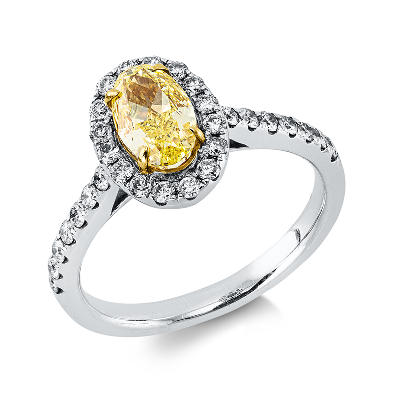 Ring    aus 750/-18 Karat Weißgold / Gelbgold mit 31 Diamanten 1