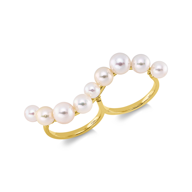 Ring   mit Süßwasserperle aus 750/-18 Karat Gelbgold  