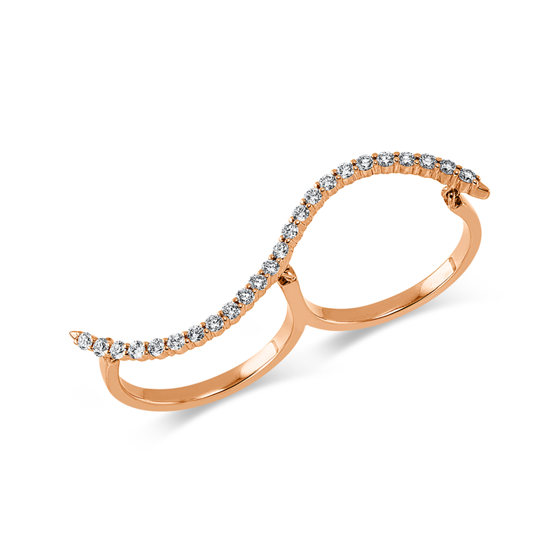 Ring    aus 750/-18 Karat Rotgold mit 24 Diamanten 0