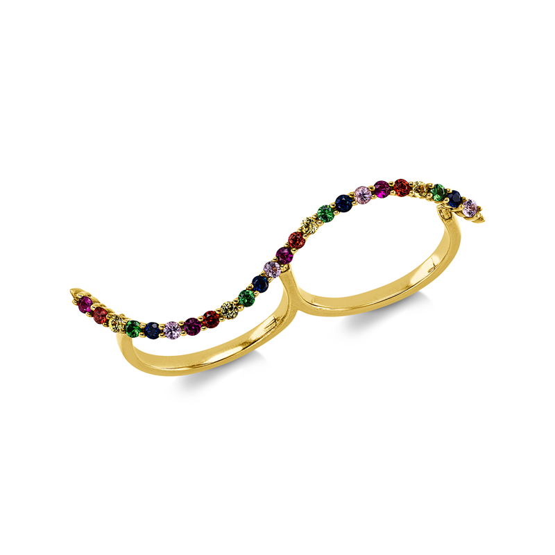Ring mit Saphir  aus 750/-18 Karat Gelbgold  