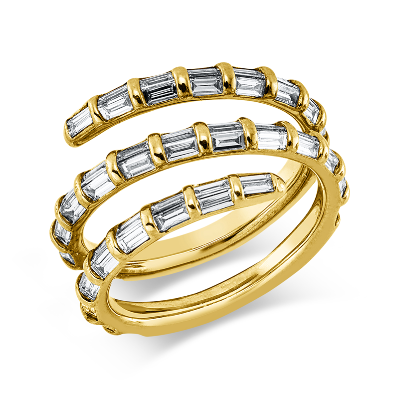 Ring    aus 750/-18 Karat Gelbgold mit 62 Diamanten 1