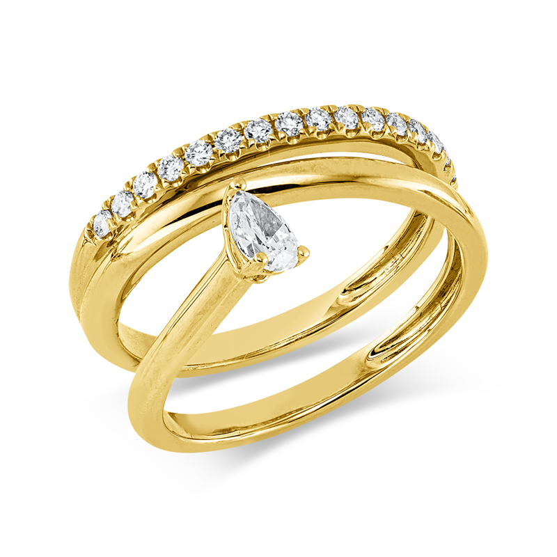 Ring    aus 750/-18 Karat Gelbgold mit 20 Diamanten 0