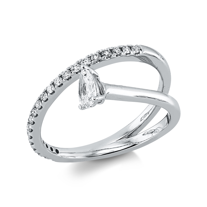 Ring    aus 750/-18 Karat Weißgold mit 22 Diamanten 0