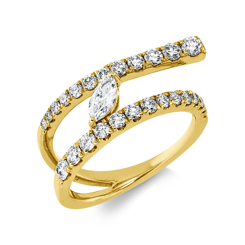 Ring    aus 750/-18 Karat Gelbgold mit 27 Diamanten 0