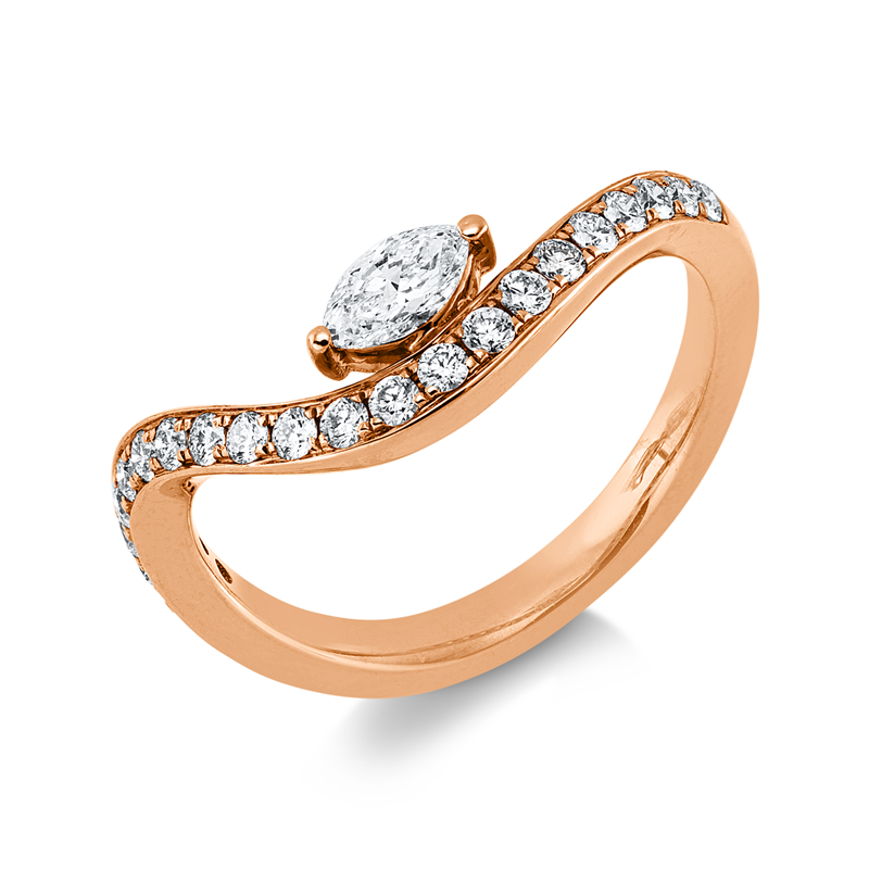 Ring    aus 750/-18 Karat Rotgold mit 22 Diamanten 0