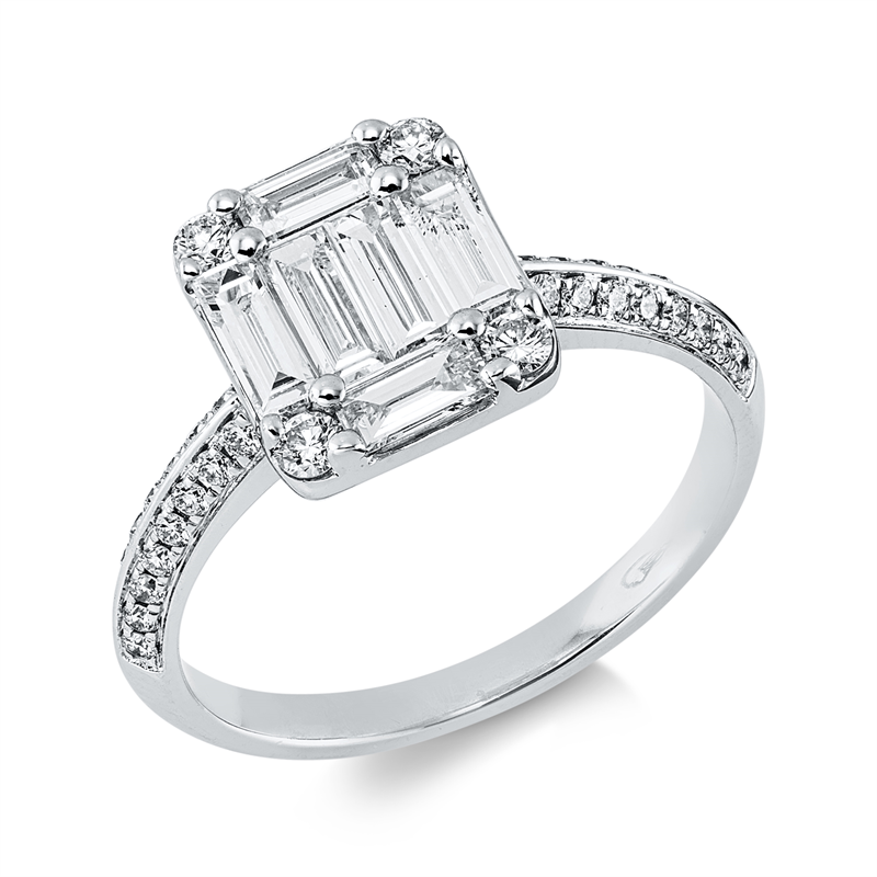 Ring    aus 750/-18 Karat Weißgold mit 42 Diamanten 0
