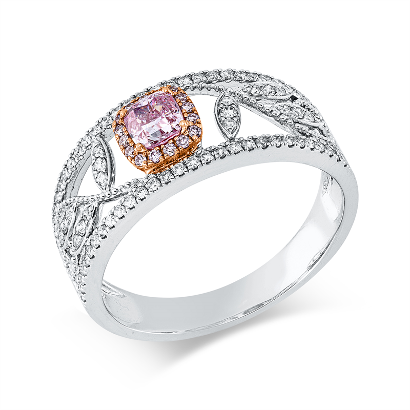 Ring    aus 750/-18 Karat Weißgold / Rotgold mit 93 Diamanten 0