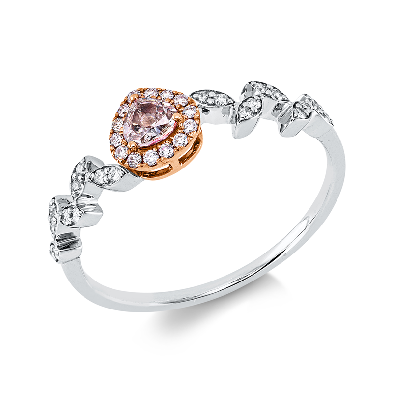 Ring    aus 750/-18 Karat Weißgold / Rotgold mit 35 Diamanten 0