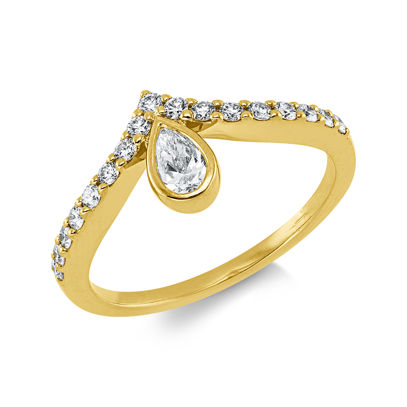 Ring    aus 750/-18 Karat Gelbgold mit 18 Diamanten 0