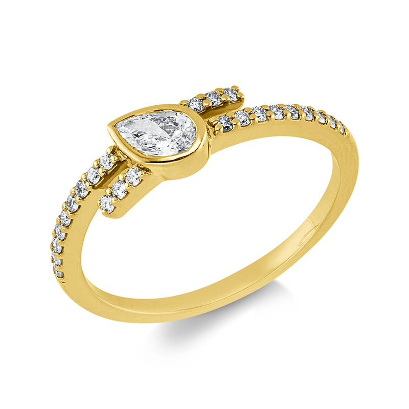 Ring    aus 750/-18 Karat Gelbgold mit 25 Diamanten 0