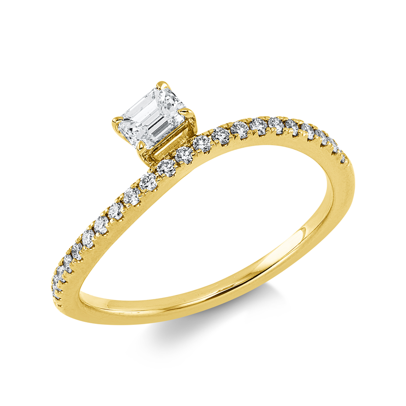 Ring    aus 750/-18 Karat Gelbgold mit 24 Diamanten 0