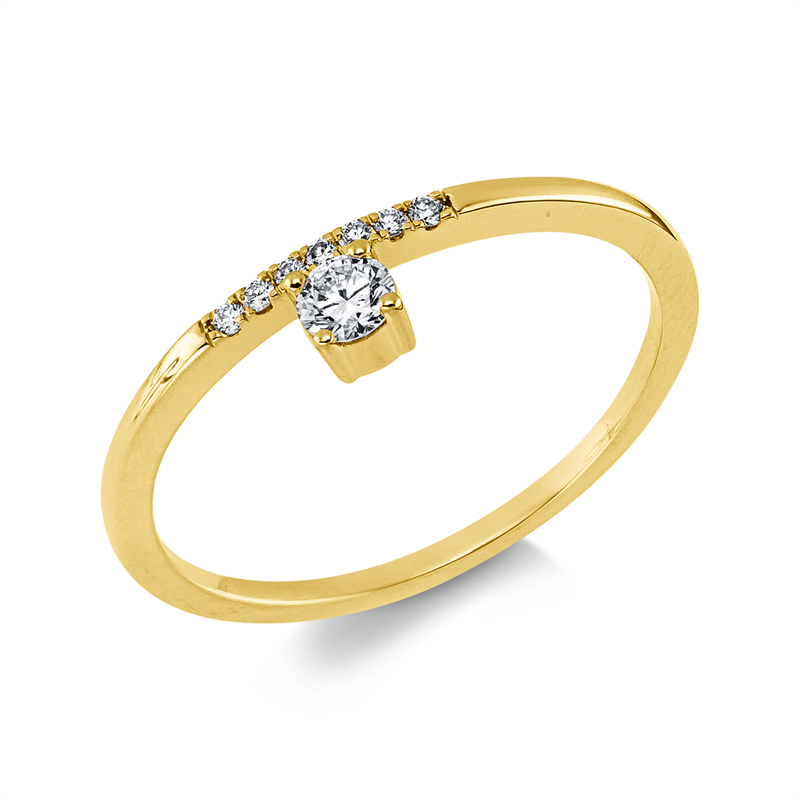Ring    aus 750/-18 Karat Gelbgold mit 8 Diamanten 0