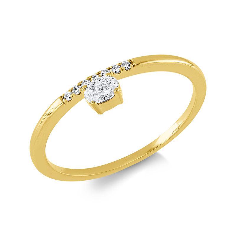 Ring    aus 750/-18 Karat Gelbgold mit 8 Diamanten 0