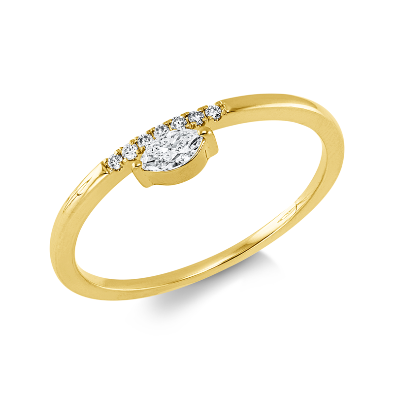 Ring    aus 750/-18 Karat Gelbgold mit 8 Diamanten 0
