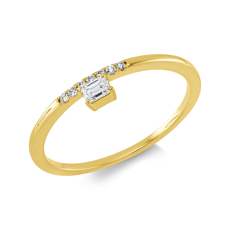 Ring    aus 750/-18 Karat Gelbgold mit 8 Diamanten 0
