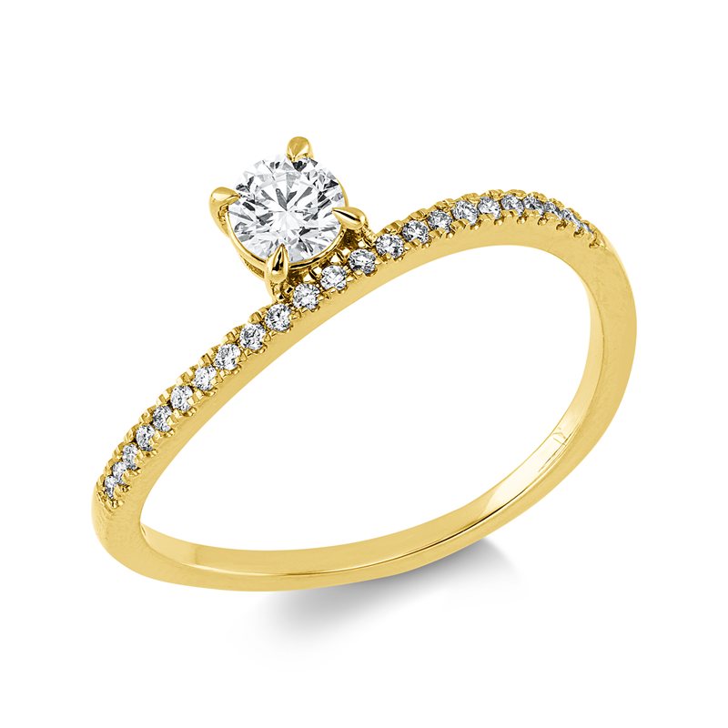 Ring    aus 750/-18 Karat Gelbgold mit 24 Diamanten 0