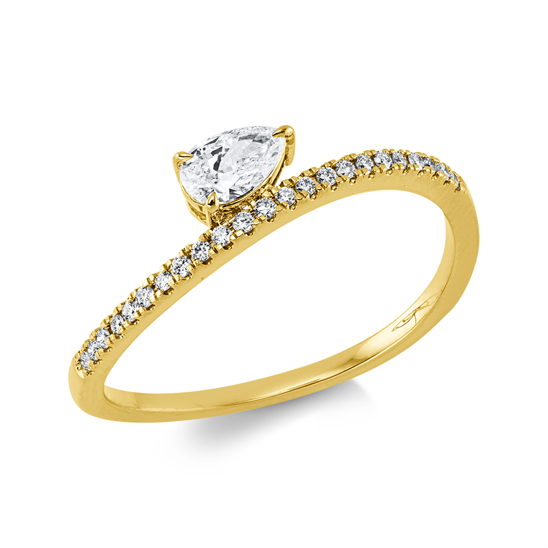Ring    aus 750/-18 Karat Gelbgold mit 24 Diamanten 0